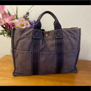 HERMES Navy Fourre XL GM Canvas Tote Bag 💯 AUTHENTIC